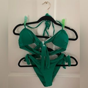 Romwe medium green two piece swimsuit